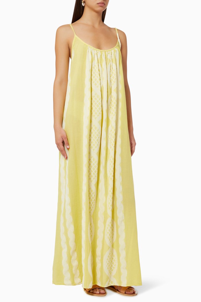

Zakar Wrap Maxi Dress in Cotton, Yellow