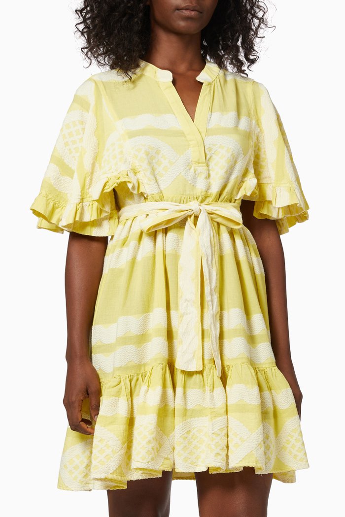 

Zakar Short Dress in Cotton, Yellow