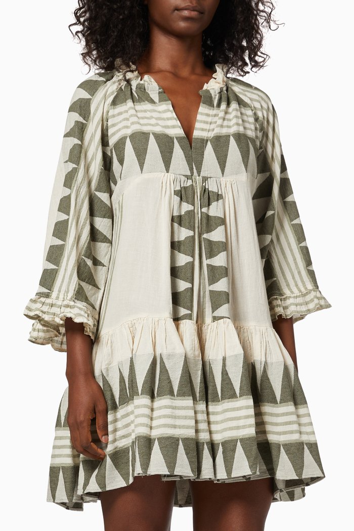 

Zakar Dress in Cotton, Green