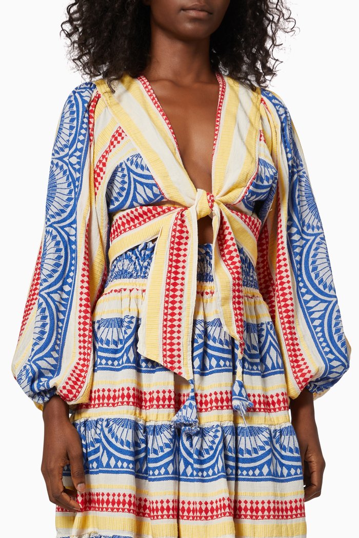 

Zakar Crop Top in Cotton, Yellow
