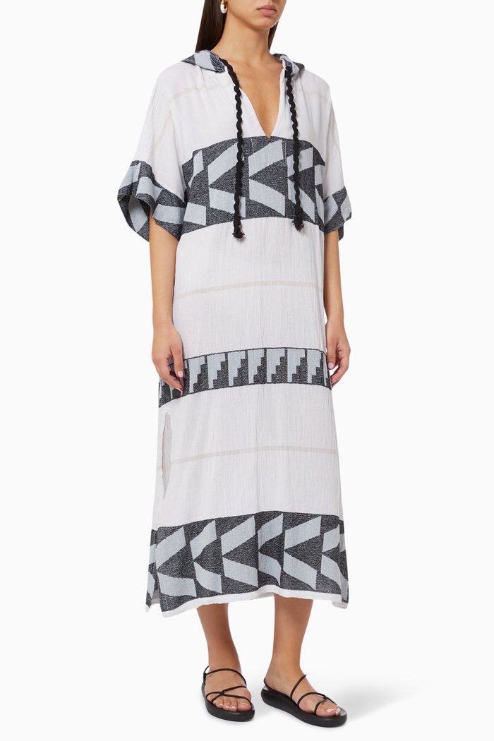 

Zakar Hooded Maxi Dress in Cotton, White