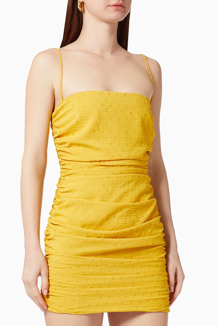

Delilah Ruched Mini Dress, Yellow