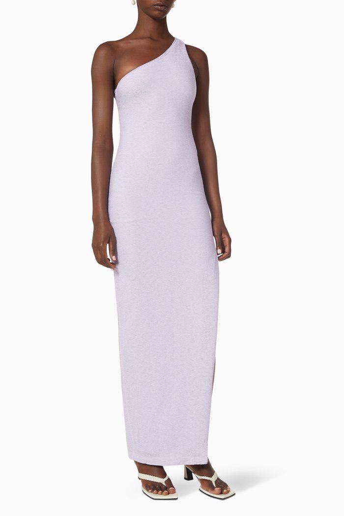 

Penelope Maxi Dress in Ribbed Knit, Purple