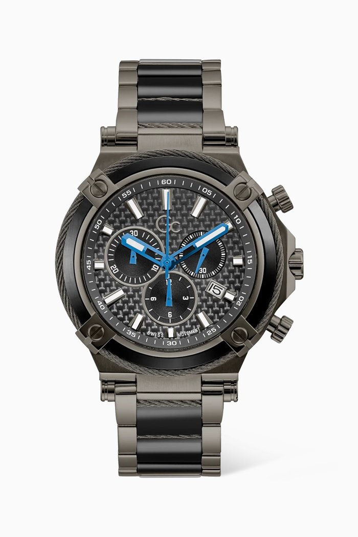 GC CablesSport Chrono Ceramic Watch, 45mm, Black