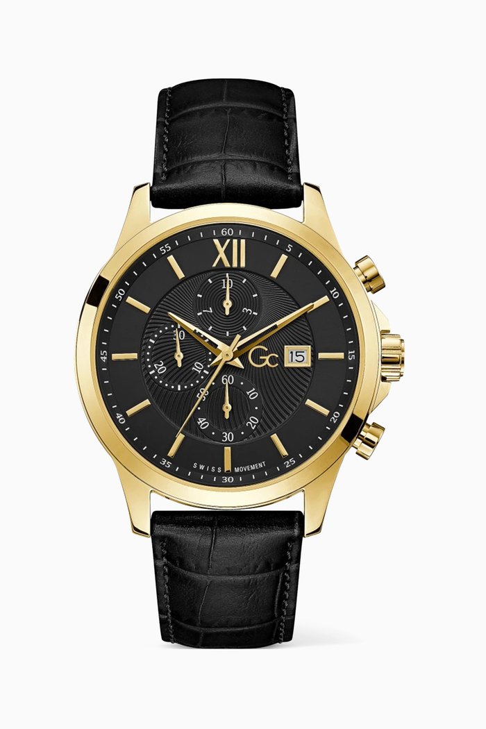 

GC Executive Chrono Leather Watch, 44mm, Black
