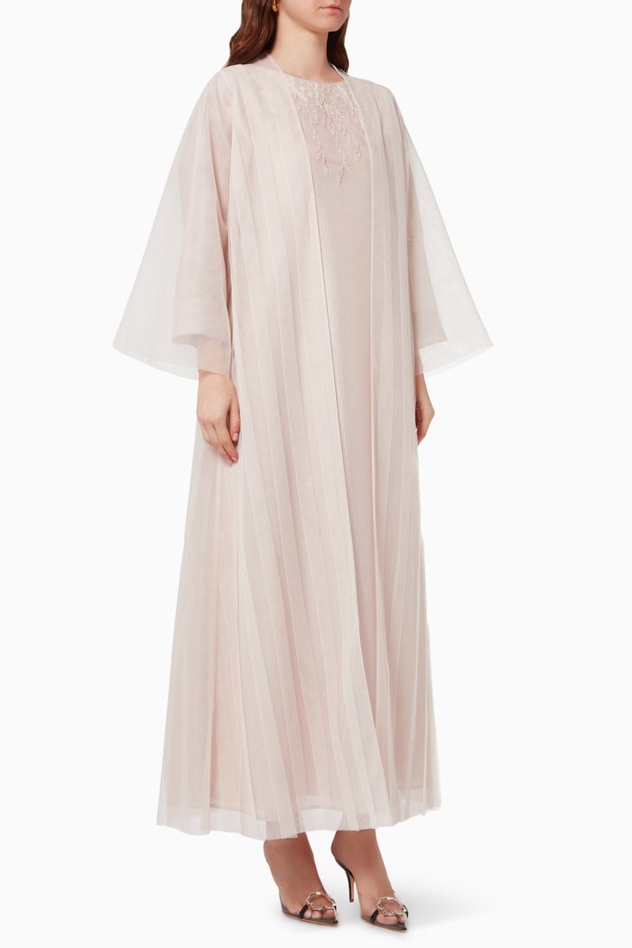 

Three-piece Abaya Set, Pink