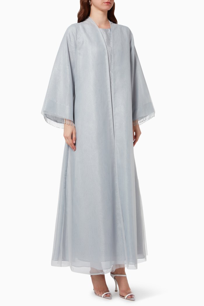 

Three-piece Abaya Set, Blue