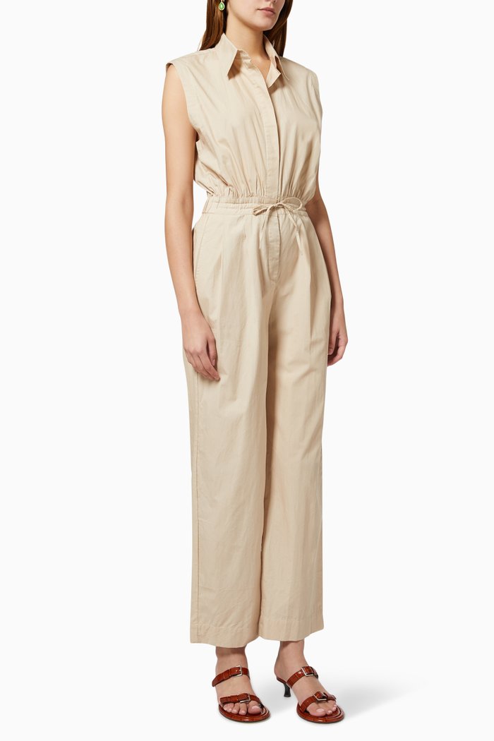 

Sleeveless Drawstring Jumpsuit, Neutral