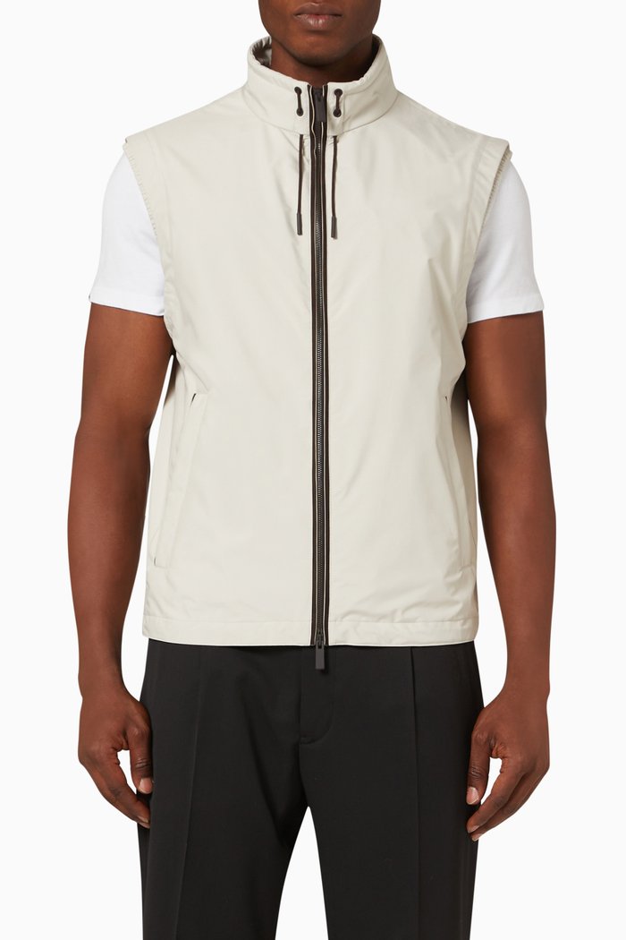 

Stratos Zip Up Vest in Microfibre, Neutral