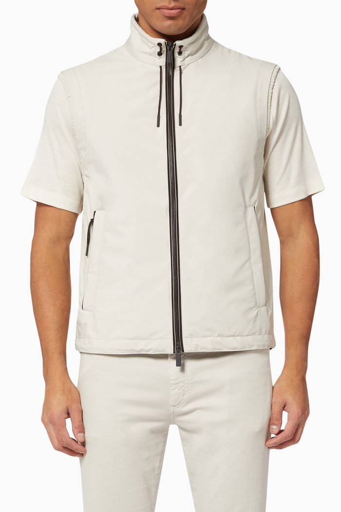 

Stratos Zip Up Vest in Microfiber, Blue