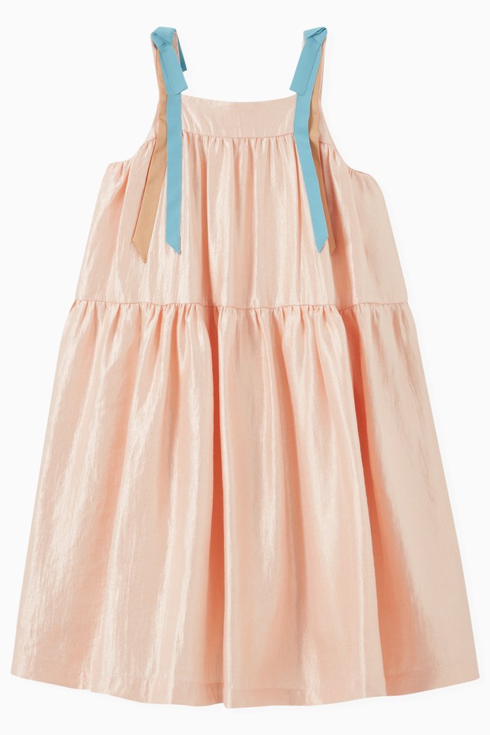 

Contrasting Ribbon Sundress in Viscose, Pink