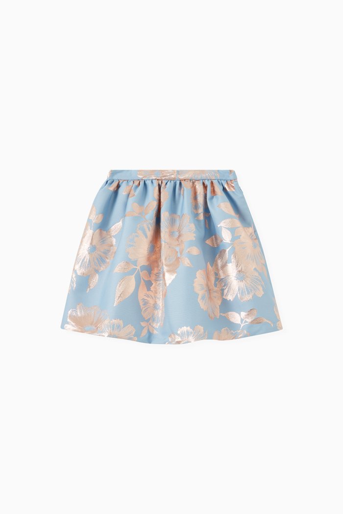 

Rose Gathered Skirt in Organza, Blue