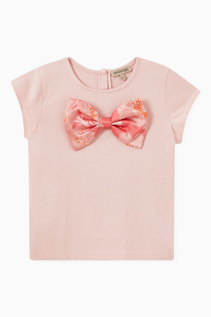

Large Bow T-shirt in Cotton Blend, Pink