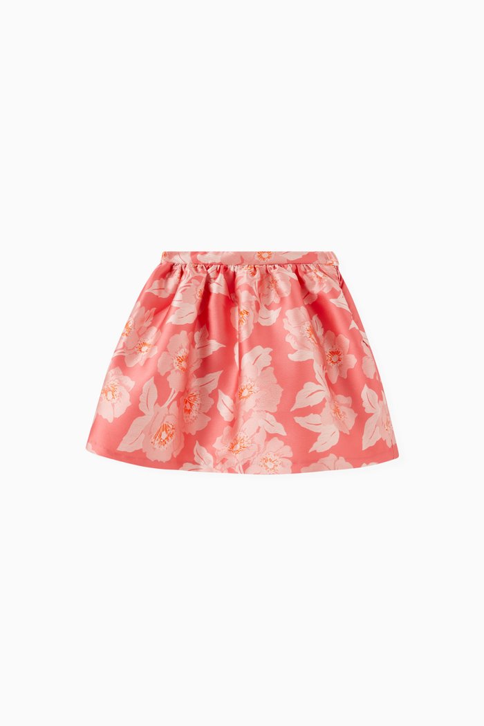 

Gathered Skirt in Jacquard, Pink