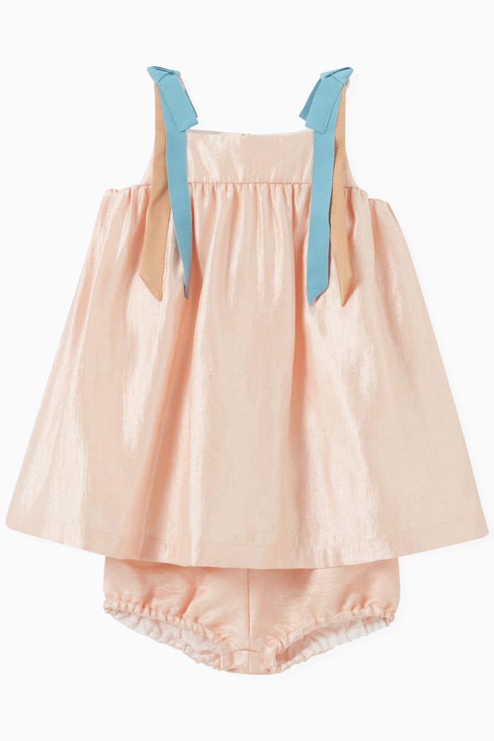 

Contrasting Ribbon Sundress in Viscose, Pink