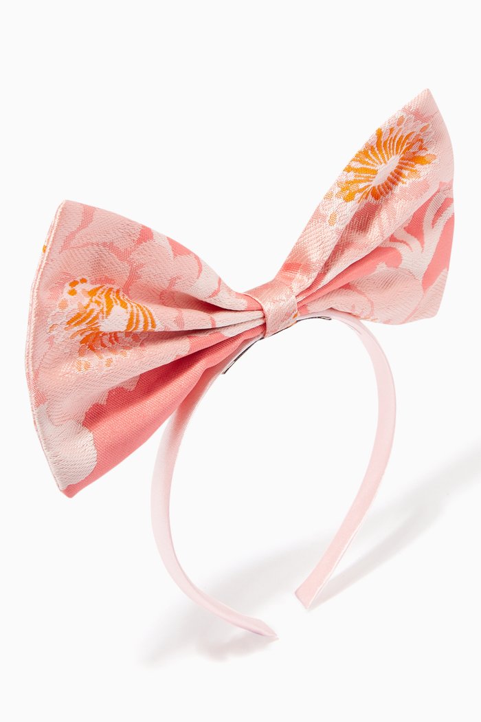 

Peony Print Oversize Bow Hairband, Pink