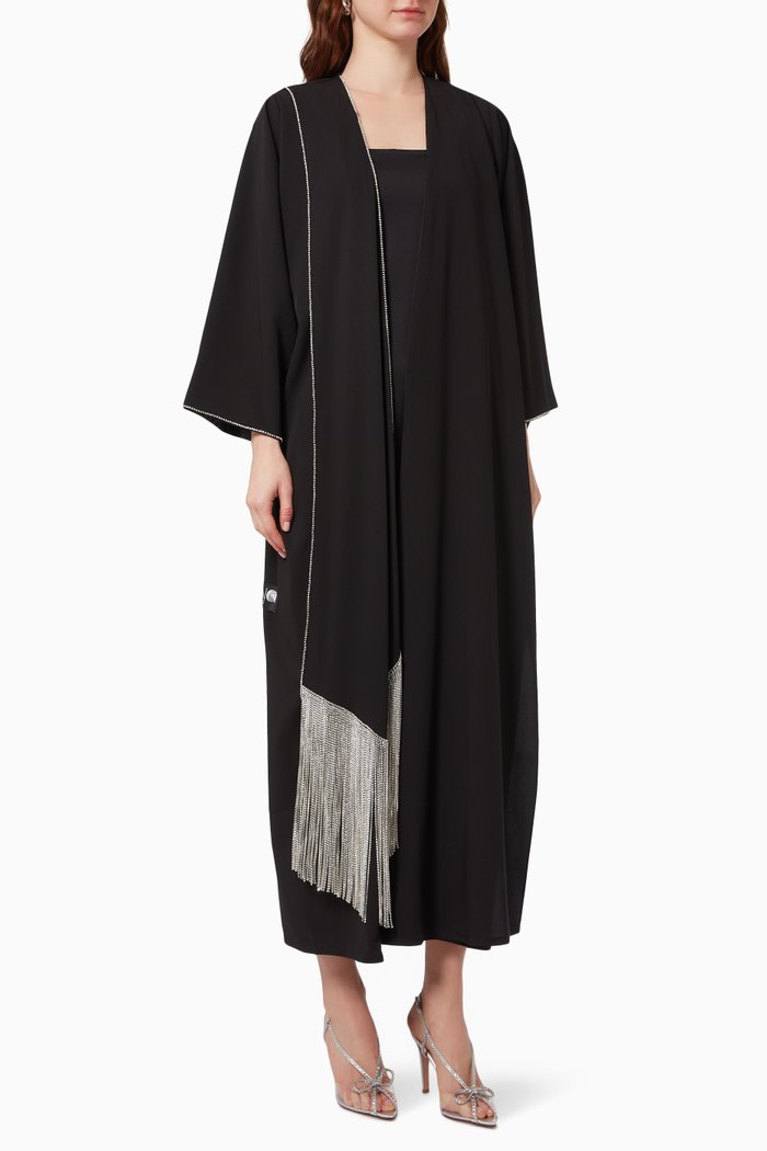 

Crystal Embellished Abaya, Black