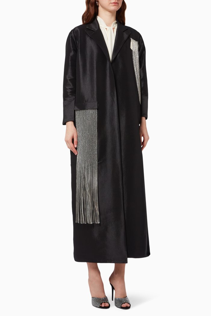 

Crystal Embellished Abaya, Black
