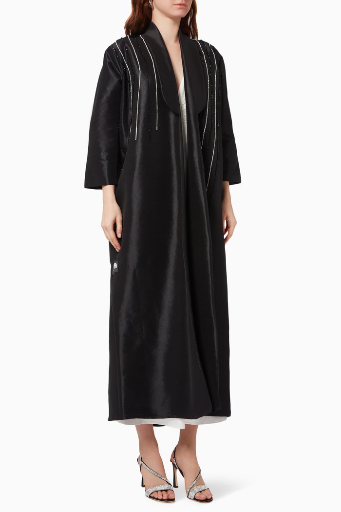 

Crystal Embellished Abaya, Black