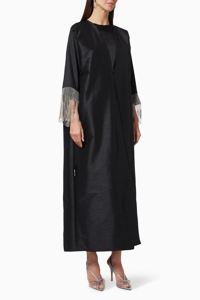 

Crystal Embellished Abaya, Black
