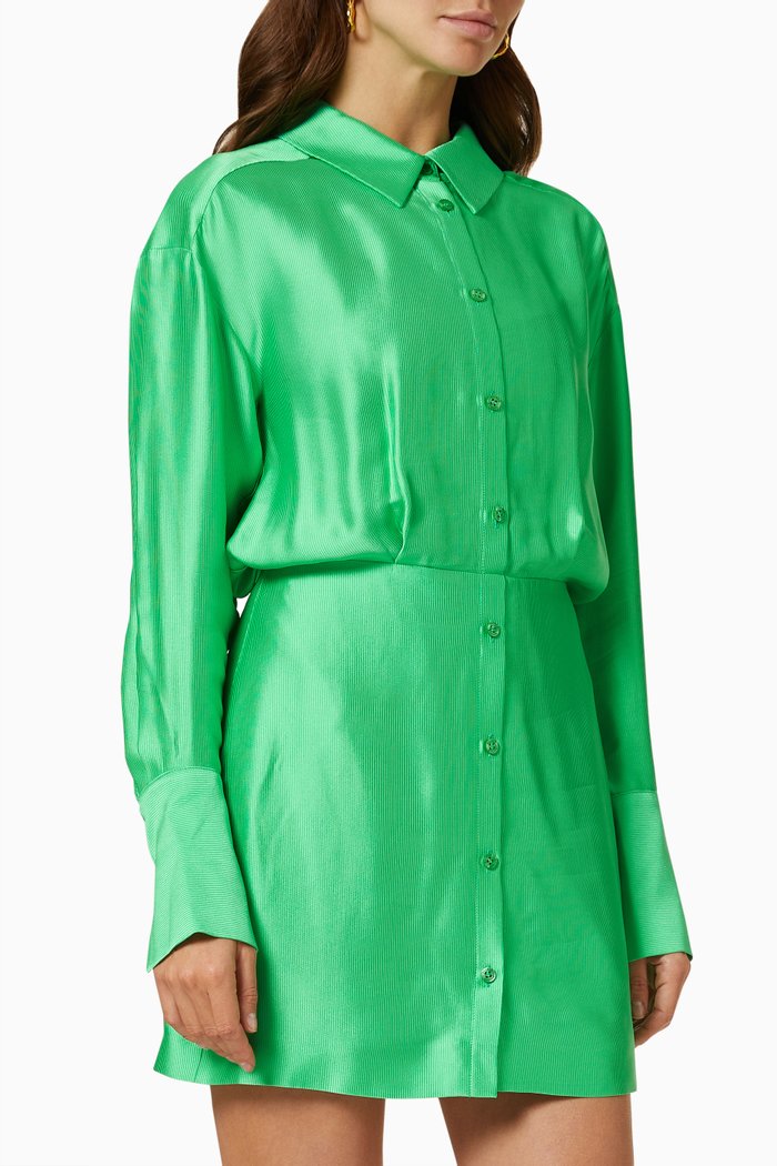 

Devin Dress in Satin, Green