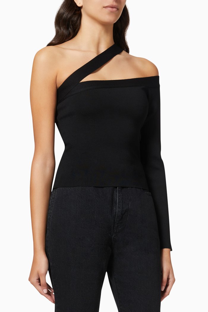 Xavia Top in Rayon Knit, Black