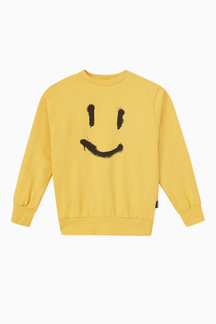 

Mik Smiley Sweatshirt in Organic Cotton, Yellow
