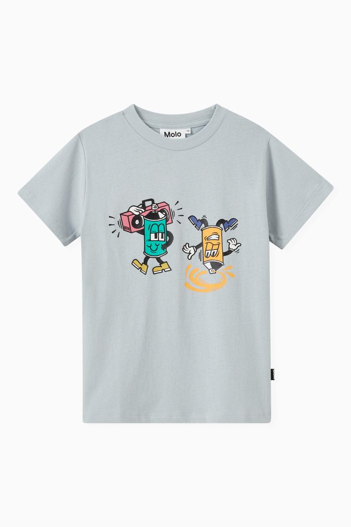 

Graphic Print T-Shirt in Organic Cotton, Blue