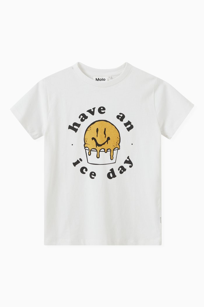 

Graphic Print T-Shirt in Organic Cotton, White