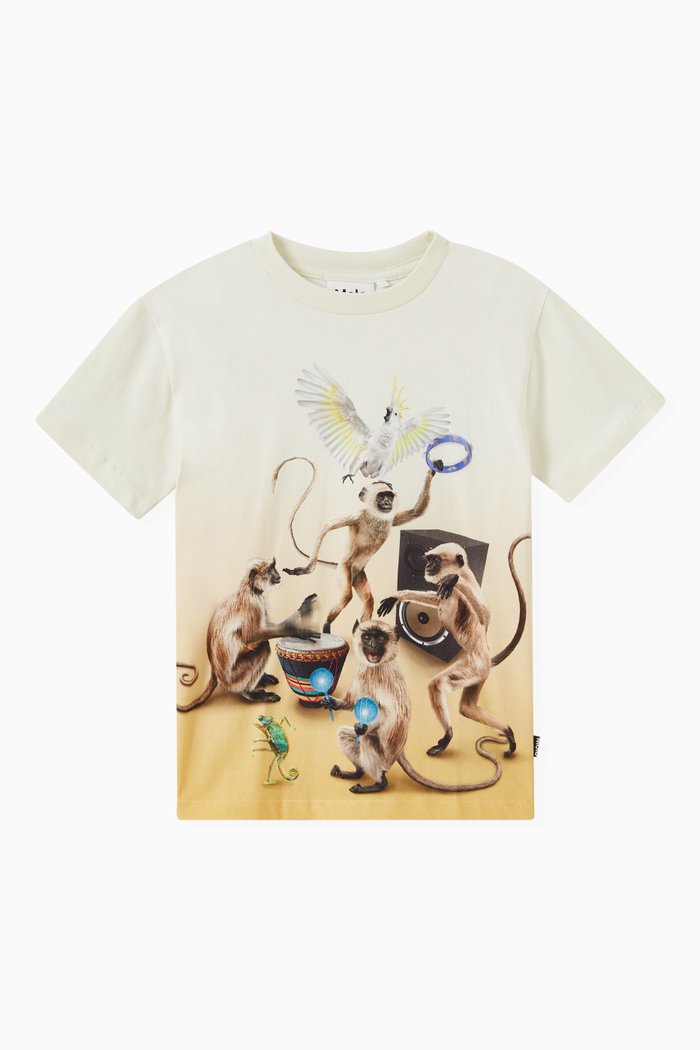 

Dancing Monkeys T-Shirt in Organic Cotton, Yellow