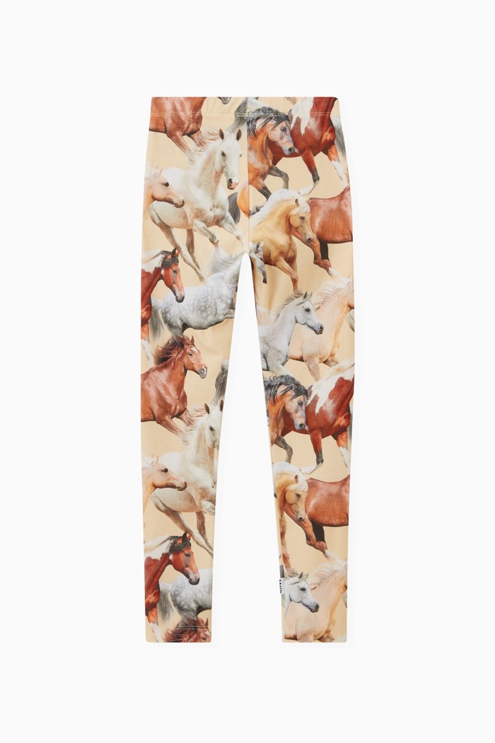 Floral Print Leggings in Jersey, Yellow