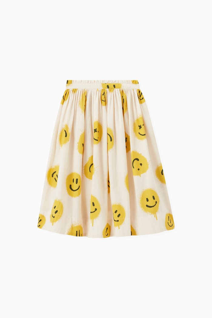 

Smiley Face Skirt in Poplin, White