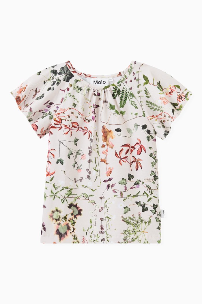 

Floral Print T-Shirt in Cotton, Multicolour