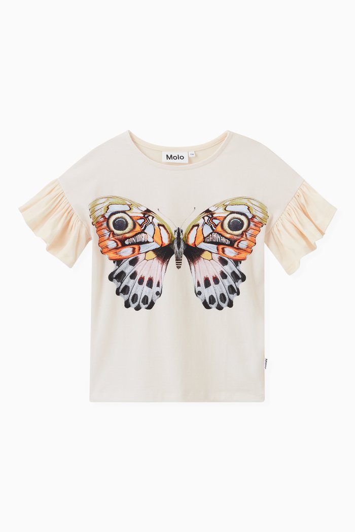 

Rayah Exotic Butterfly T-Shirt in Stretch Cotton, White