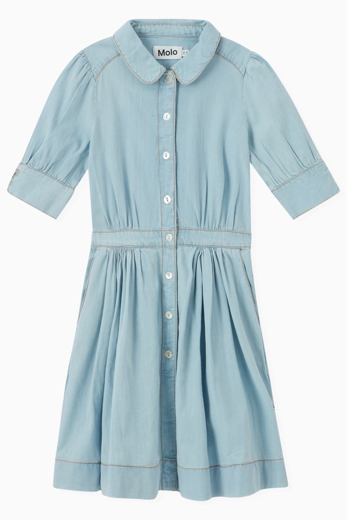 

Cecilia Shirt Dress in Denim, Blue