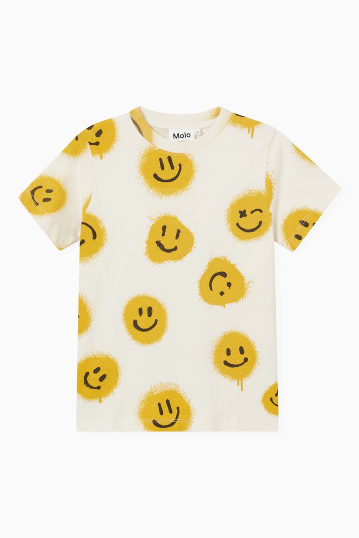 

Smiley Face T-Shirt in Organic Cotton, White