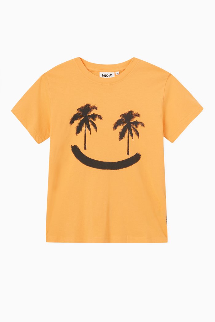 

Happy Palm Tree T-Shirt in Jersey, Orange