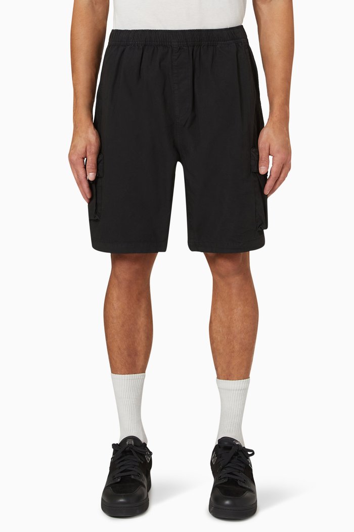 

Berm Cargo Shorts in Cotton Poplin, Black