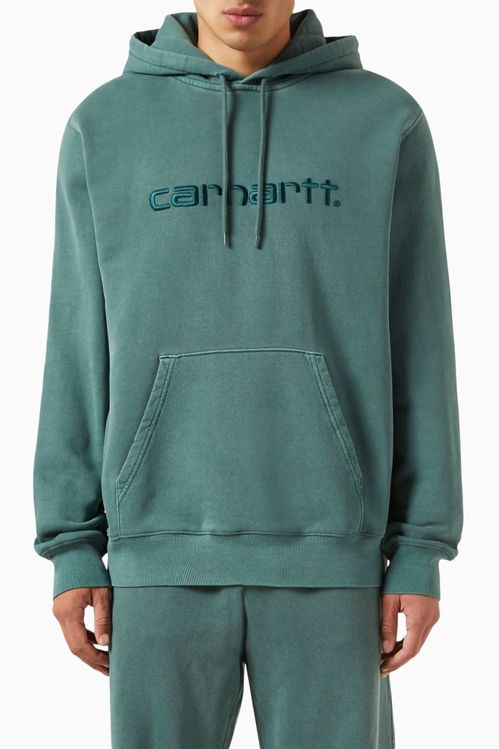 

Logo Hoodie in Cotton Twill, Green