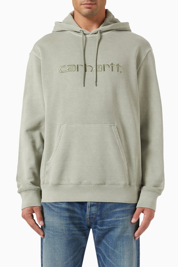 

Logo Hoodie in Cotton Twill, Green