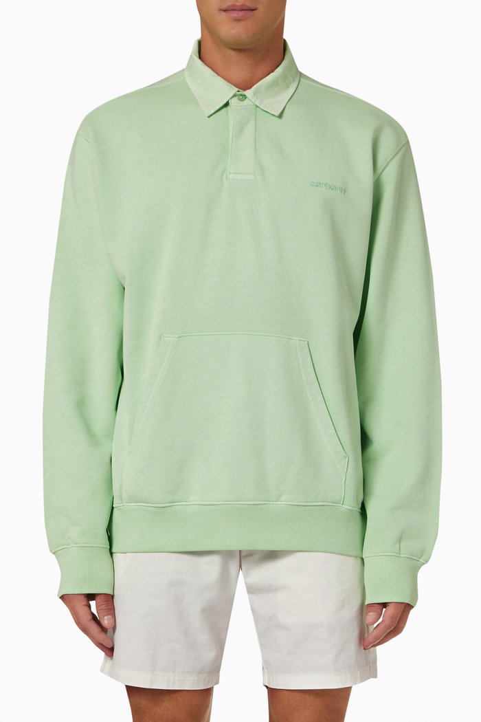 

Duster Script Sweatshirt in Cotton Jersey, Green