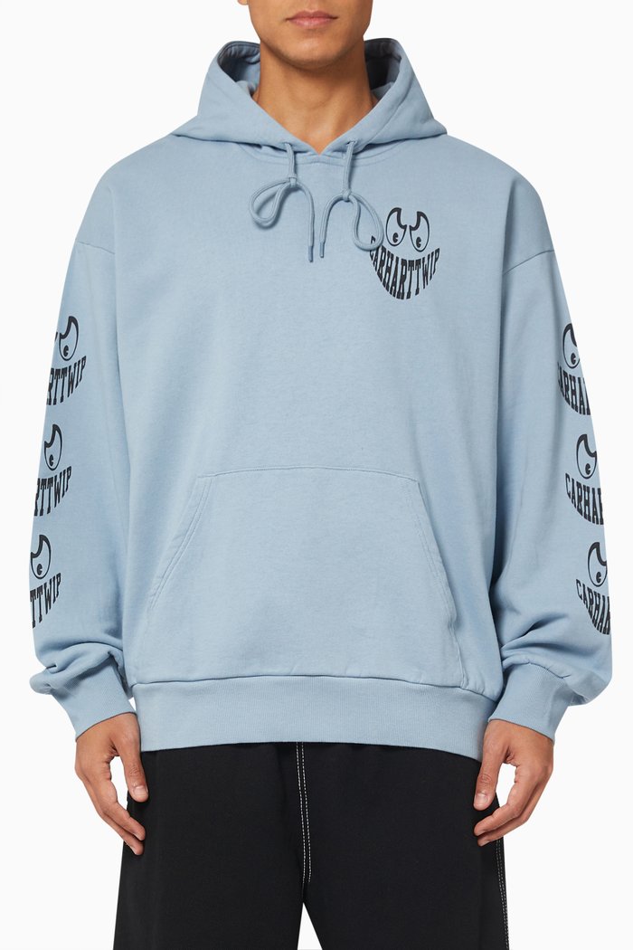 Grin Hoodie in Cotton, Blue