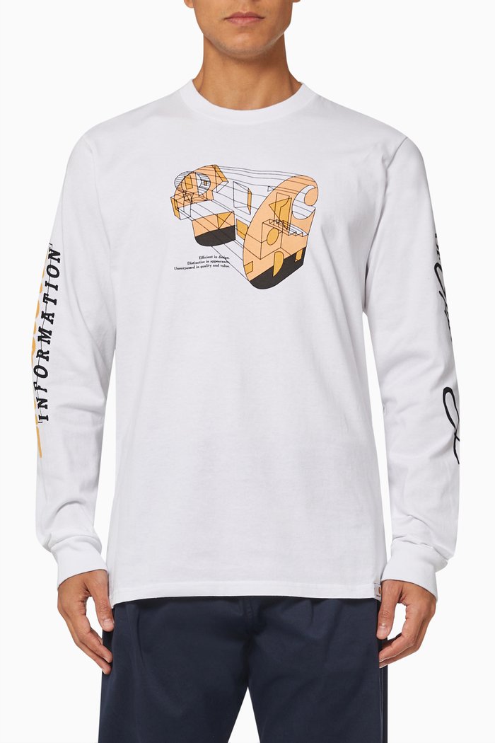Living Long Sleeve T-shirt in Cotton, White