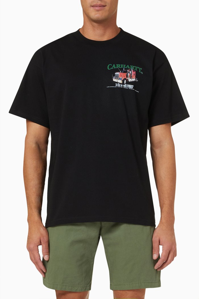 

On the Road T-shirt in Organic Cotton, Black