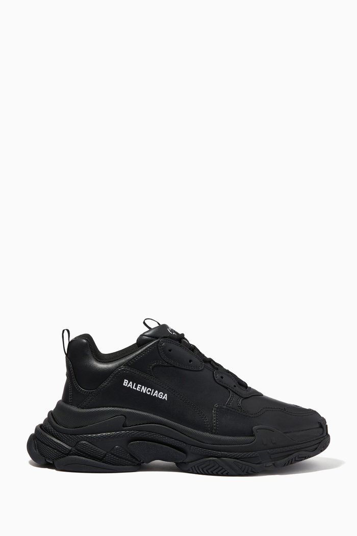 

Triple S Sneakers in Faux Leather, Black