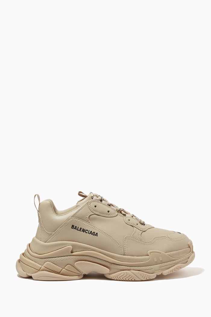

Triple S Sneakers in Faux Leather, Neutral