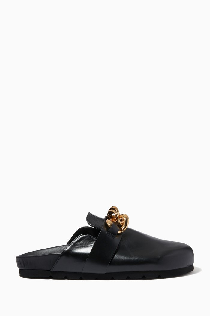 

Fireside Chain Clogs in Leather, Black