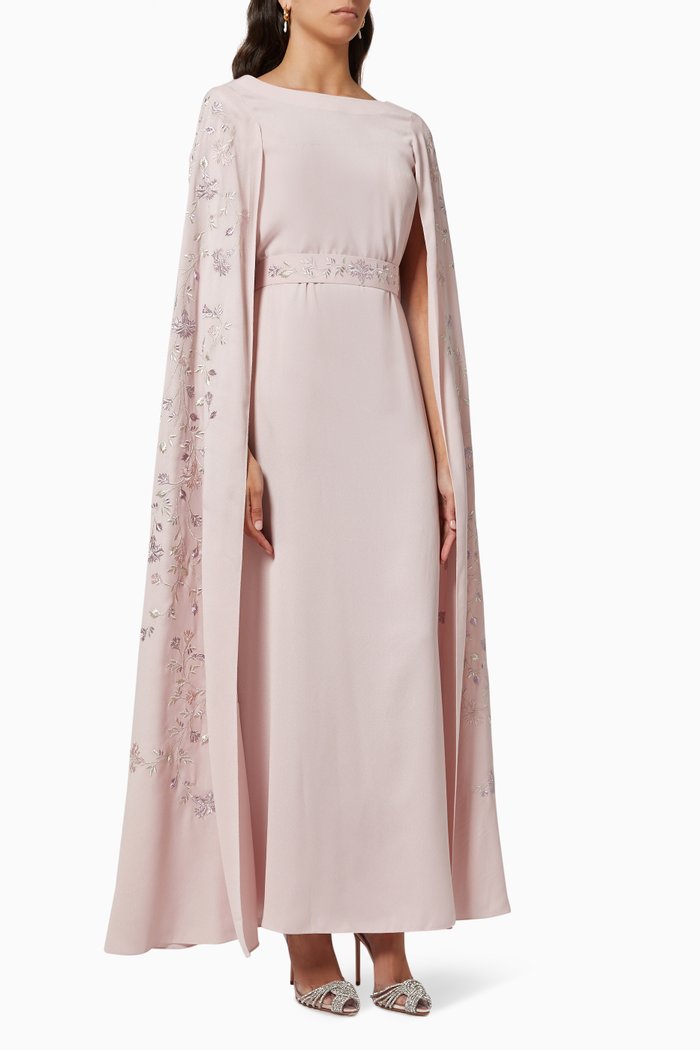 

Cape Dress in Crepe, Pink
