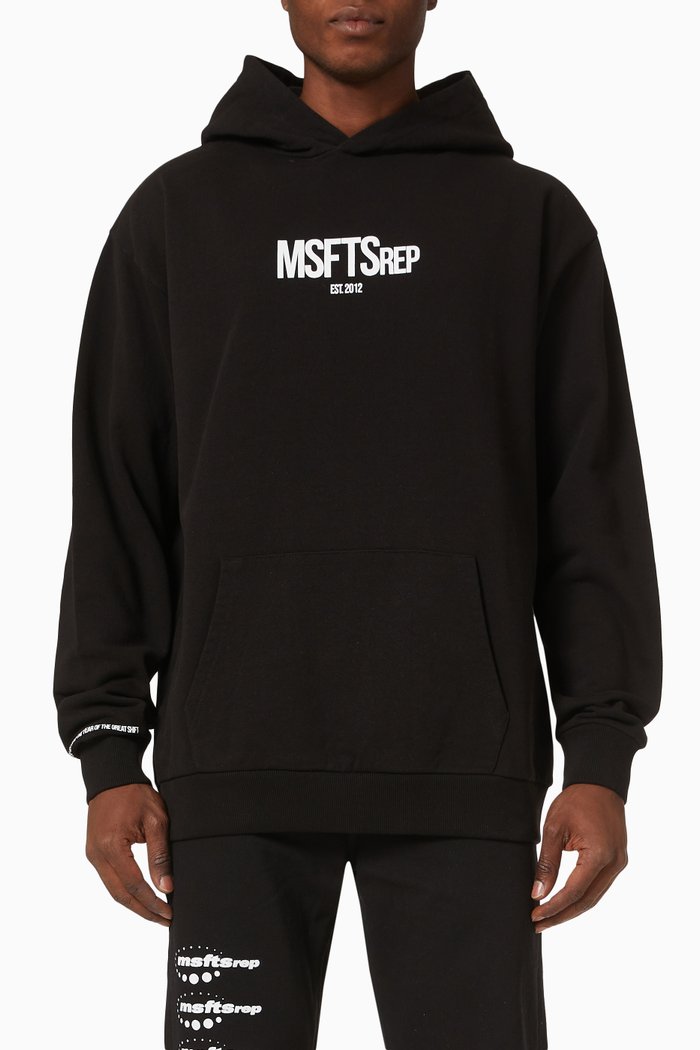 Logo Hoodie in Fleece, Black
