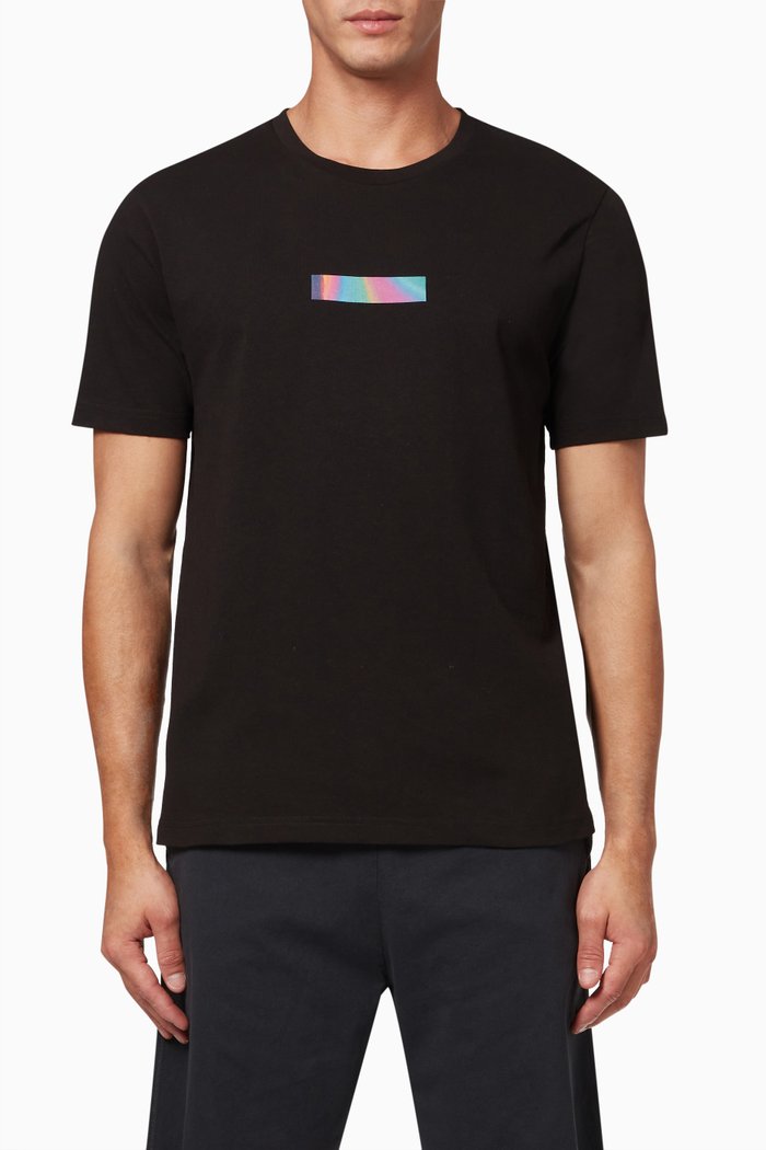 

Rainbow Box Print T-shirt in Cotton, Black